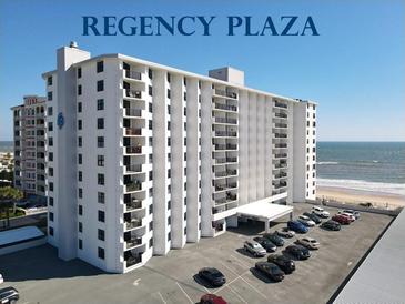 Regency Plaza beachfront condo building with ample parking and ocean views at 1415 Ocean Shore Blvd # 309, Ormond Beach, FL 32176