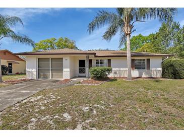 Charming single-story home with a well-maintained lawn and mature palm trees at 1320 Bakersfield Ave, Deltona, FL 32725