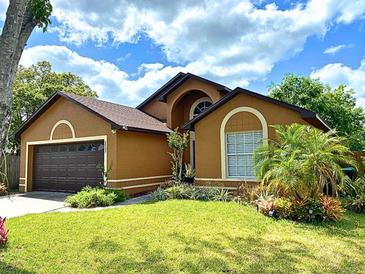 Charming single-story home with a well-manicured lawn and beautiful landscaping at 2953 Autumn Run Pl, Orlando, FL 32822