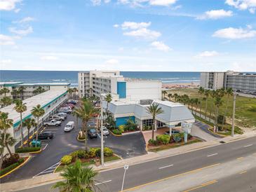 Scenic aerial view of Ocean Jewels Club, showcasing its proximity to the beach at 935 S Atlantic Ave # 505, Daytona Beach, FL 32118