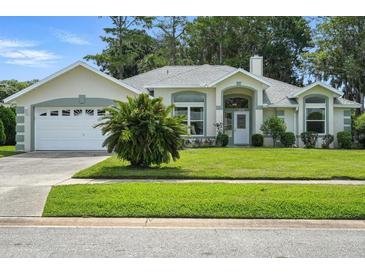 Charming single-story home with a well-manicured lawn and attached two-car garage at 3776 Sweet Grove Ct, Port Orange, FL 32129