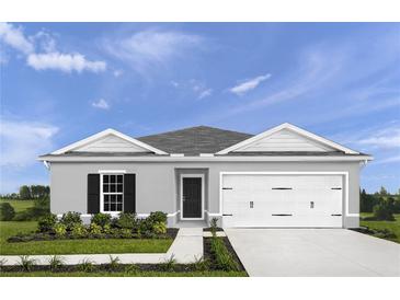 Charming single-story home with a well-manicured lawn and a two-car garage at 355 Biltmore Blvd, Dundee, FL 33838