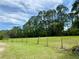 Scenic view of a lush green pasture with trees in the background and a rustic fence at 850 Eden Dr, Saint Cloud, FL 34771