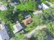 Bird's eye view of a residential area featuring green lawns and tree-lined streets at 5337 Jacob Ave, Polk City, FL 33868