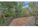 View of the backyard with a metal fence and various trees at 8847 Rose Hill Dr, Orlando, FL 32818