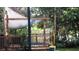 The above-ground pool with lights offer a relaxing evening swim at 8847 Rose Hill Dr, Orlando, FL 32818