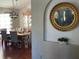 Elegant dining room featuring a rustic wood table and modern chandelier at 124 Dakota Ave, Groveland, FL 34736