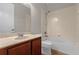 Clean bathroom with tub, toilet, and vanity at 4014 Sunburst View Cir, Kissimmee, FL 34746