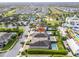 Aerial view showcases this home's location, pool, and proximity to community amenities and green spaces at 220 Clawson Way, Kissimmee, FL 34747