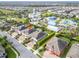 This aerial view showcases proximity to water park and other neighborhood features at 220 Clawson Way, Kissimmee, FL 34747
