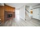 Basement with fireplace and staircase at 3045 Dove Ln, Mulberry, FL 33860