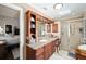 Bathroom highlighting a walk-in shower, large vanity with storage, and lots of natural light at 4503 Se 14Th St, Ocala, FL 34471