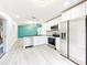 Modern kitchen with white cabinets, stainless steel appliances, and view to the living area at 748 Neuse Ave, Orlando, FL 32804