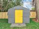 Close-up view of the new storage shed in the backyard at 748 Neuse Ave, Orlando, FL 32804