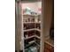 Walk-in pantry with organized shelving, providing ample storage space for food and household items at 30126 Sandbunker Ln, Sorrento, FL 32776