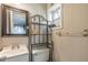 Modest bathroom featuring a mirror, sink, toilet, and a storage shelf at 1630 Lakeview Ct, Eustis, FL 32726