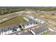 An aerial view reveals a neighborhood with modern townhomes, green spaces, and community amenities at 6677 Sw 81St Loop, Ocala, FL 34476