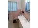 Bathroom featuring a toilet, and a white vanity with pink tiling at 3695 Dale Ct, Mount Dora, FL 32757