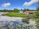 Aerial view of the lake and surrounding homes at 318 Mitnik Dr, Deltona, FL 32738
