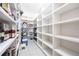 Spacious walk-in pantry with ample shelving space for organized storage of food items and kitchen essentials at 445 Se 98Th Ave, Webster, FL 33597