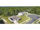 Beautiful aerial view of a charming house with lush lawn surrounded by green trees at 805 Baylor Dr, Deltona, FL 32725