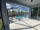 This covered patio overlooks a sparkling in-ground pool with screened enclosure, creating an outdoor living space at 1142 Blarney St, Minneola, FL 34715