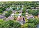 Beautiful aerial view of a neighborhood featuring a pond and lush green trees at 1125 English Garden Ln, Winter Garden, FL 34787