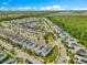 An aerial shot of a residential area showing the layout of homes, driveways, and green spaces at 11865 Ginsberg Pl, Orlando, FL 32832