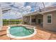Inviting screened-in pool area with a pool and patio at 508 Bacio St, New Smyrna Beach, FL 32168