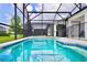 Sparkling pool with screened enclosure, offering a private backyard oasis for relaxation and entertainment at 4500 Monado Dr, Kissimmee, FL 34746
