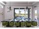 Dining area with seating for ten overlooks the pool area through large glass doors at 1514 Corolla Ct, Reunion, FL 34747