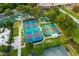 Aerial view of the community's pickleball and tennis courts at 1514 Corolla Ct, Reunion, FL 34747