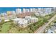Wide aerial view of the condominium complex, showing its beautiful surroundings and proximity to the beach at 4 Oceans West Blvd # 502B, Daytona Beach, FL 32118