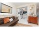 Cozy living area with an adjacent, updated kitchen and stylish decor for comfortable living at 4 Oceans West Blvd # 502B, Daytona Beach, FL 32118