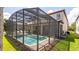 Enclosed backyard pool featuring a screened enclosure, providing privacy and a relaxing outdoor space for homeowners to enjoy at 1450 Rolling Fairway Dr, Davenport, FL 33896