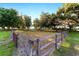 Large backyard featuring a wooden fence enclosing a grassy area with mature trees and well-maintained landscaping at 2899 Sw 66 St, Ocala, FL 34476