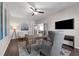 Comfortable home office featuring modern decor, natural light, and wood-look floors at 2960 Boating Blvd, Kissimmee, FL 34746