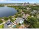 Aerial view of a home featuring a private pool and patio with city views at 1410 Poinsettia Ave, Orlando, FL 32804