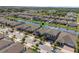 Aerial view of homes in a neighborhood showing landscaping, water features, and nearby streets at 1896 Napoli Dr, St Cloud, FL 34771