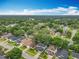 An aerial view presents houses nestled among mature trees under a bright sky in a residential neighborhood at 9525 Southern Garden Cir, Altamonte Springs, FL 32714