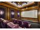 Comfortable home theater with plush seating, cup holders, and ambient sconce lighting for the ultimate viewing experience at 8707 Nw 31St Lane Rd, Ocala, FL 34482