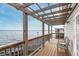 Lake views from a covered patio with chairs and a table, perfect for relaxation at 1841 Moorings Ct, Clermont, FL 34711