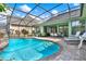 Inviting screened pool with patio furniture, plants, and outdoor dining area, perfect for entertaining at 17426 Tailfeather Ct, Clermont, FL 34711