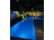 The inviting backyard pool, illuminated at night, offers a serene oasis surrounded by lush tropical landscaping at 1234 W Ivanhoe Blvd, Orlando, FL 32804