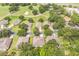 Aerial view of a neighborhood nestled beside a golf course, offering a peaceful environment at 2000 Farmington Ct, Clermont, FL 34711