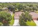 Aerial view of a home nestled among lush trees, showcasing its beautiful landscaping at 2000 Farmington Ct, Clermont, FL 34711