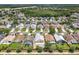 Wide aerial view of the neighborhood showcasing well-maintained lawns, mature trees, and the home's location at 1437 Abberton Dr, Orlando, FL 32837