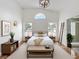 Light-filled bedroom featuring hardwood floors, a chandelier, large windows, and neutral walls at 1437 Abberton Dr, Orlando, FL 32837