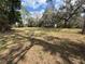 Large backyard with mature trees and beautiful blue skies at 1024 Driggers Rd, Lakeland, FL 33809