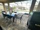 Covered patio with dining furniture and outdoor TV at 187 Brooke'S Pl, Haines City, FL 33844